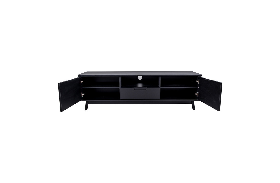 Scandinavische TV-meubel zwart "Copenhagen" - L150xB38xH46 CM