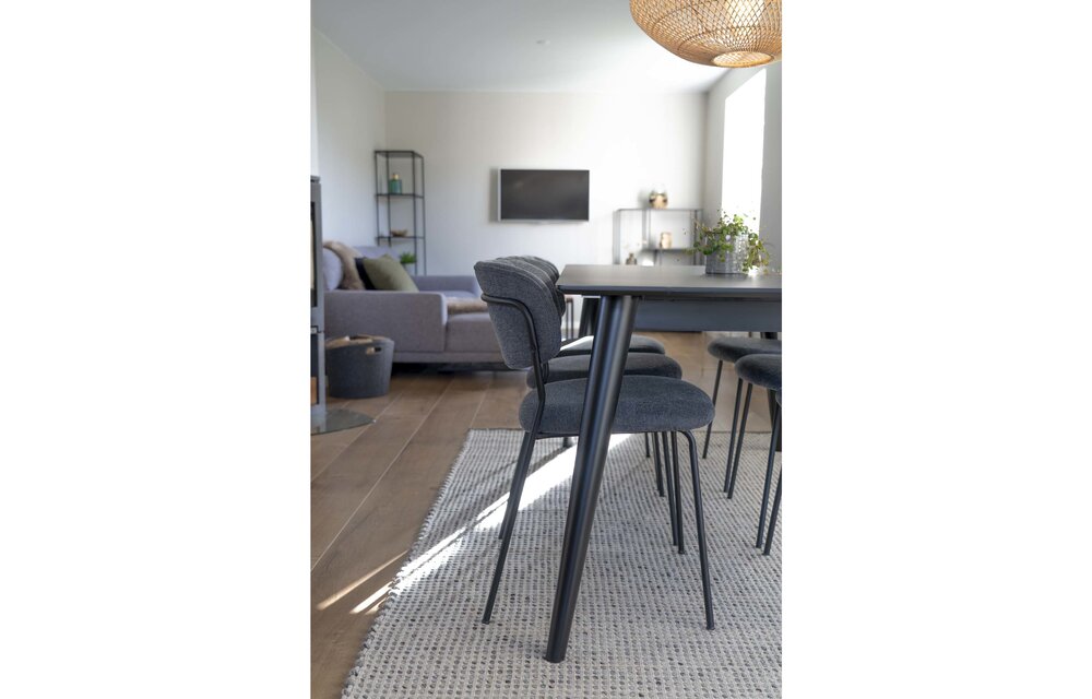 Copenhagen Eettafel - Uitschuifbare zwarte eettafel 150/230x95 cm