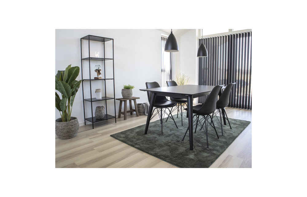 Copenhagen Eettafel - Uitschuifbare zwarte eettafel 150/230x95 cm