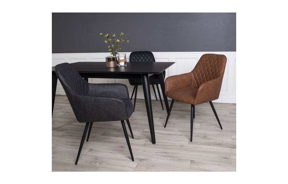 Copenhagen Eettafel - Uitschuifbare zwarte eettafel 150/230x95 cm