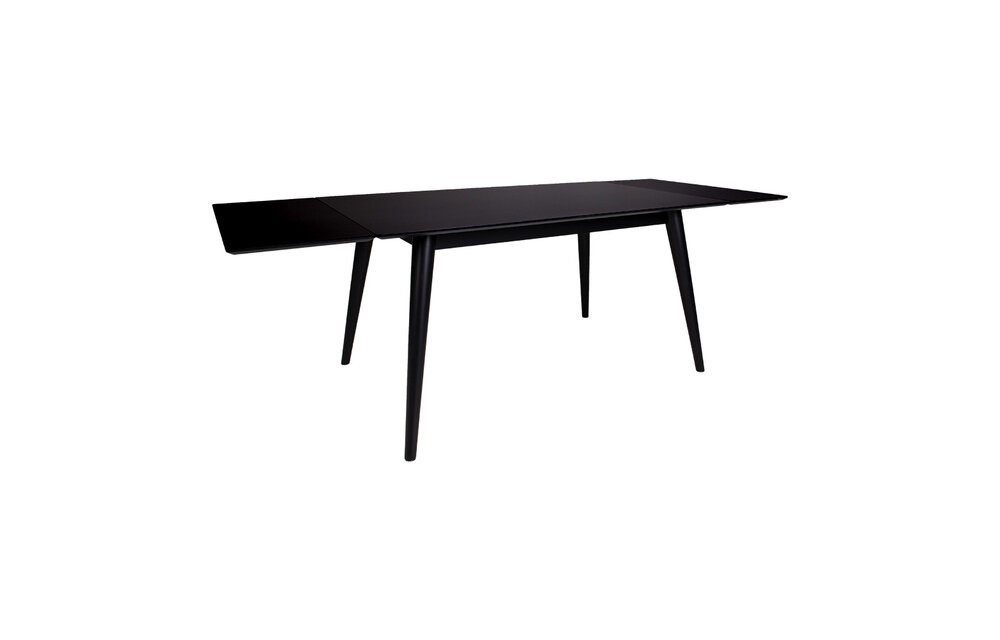 Copenhagen Eettafel - Uitschuifbare zwarte eettafel 150/230x95 cm