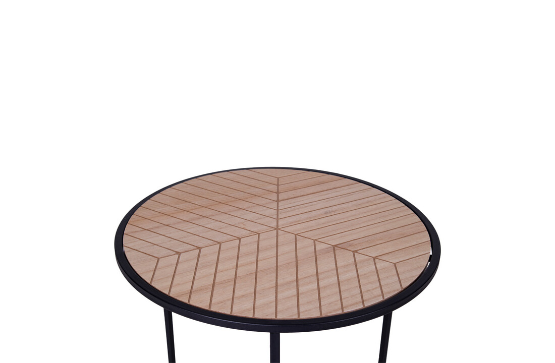 Zwarte ronde bijzettafel ''Bergamo'' - ø40xh45 cm