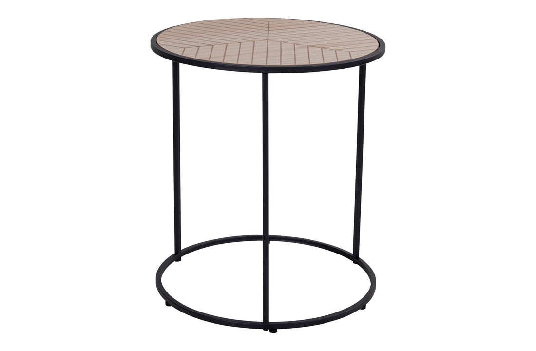 Zwarte ronde bijzettafel ''Bergamo'' - ø40xh45 cm