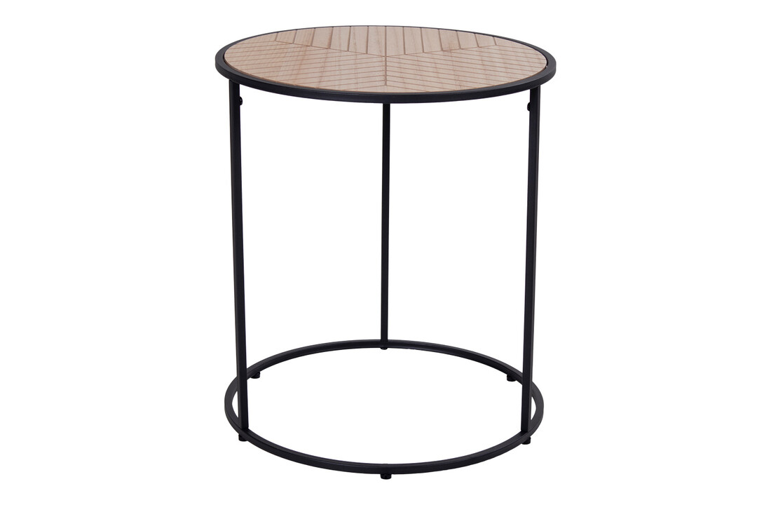 Zwarte ronde bijzettafel ''Bergamo'' - ø40xh45 cm