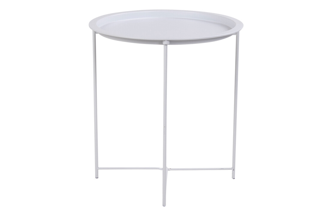 Bastia Bijzettafel - Ronde bijzettafel in wit gepoedercoat staal