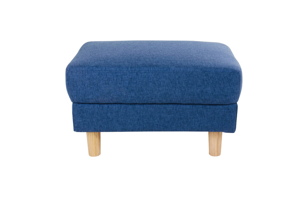 Artena Poef - Poef in blauw fluweel 52x68xH42 cm