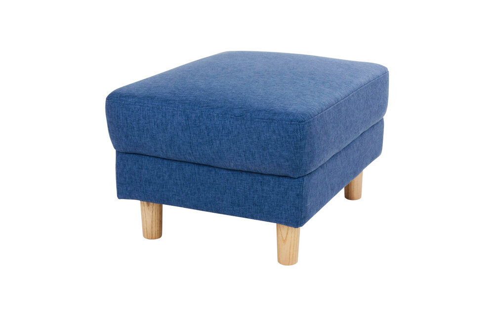 Artena Poef - Poef in blauw fluweel 52x68xH42 cm