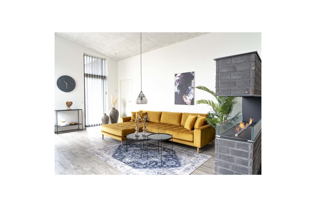 Lido Lounge Bank - Bank links gericht in mosterdgeel fluweel HN1004
