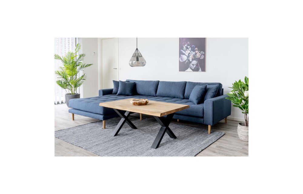 Lido Lounge Bank - Bank links gericht in blauw fluweel HN1003