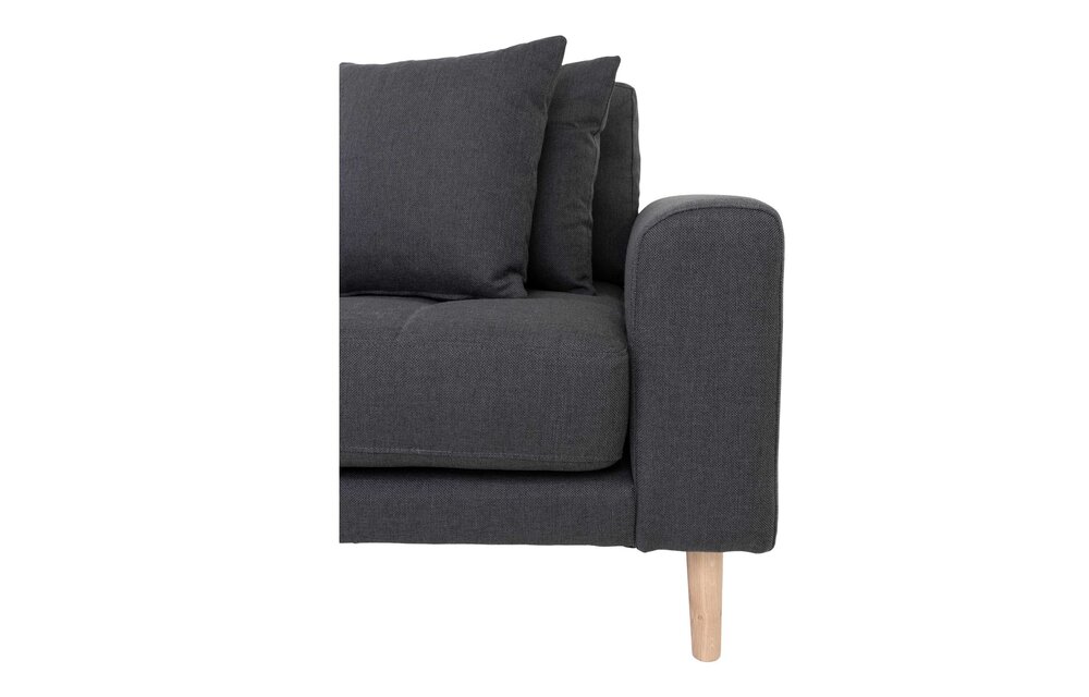 Lido Lounge Bank - Bank links gericht in donkergrijs fluweel HN1002
