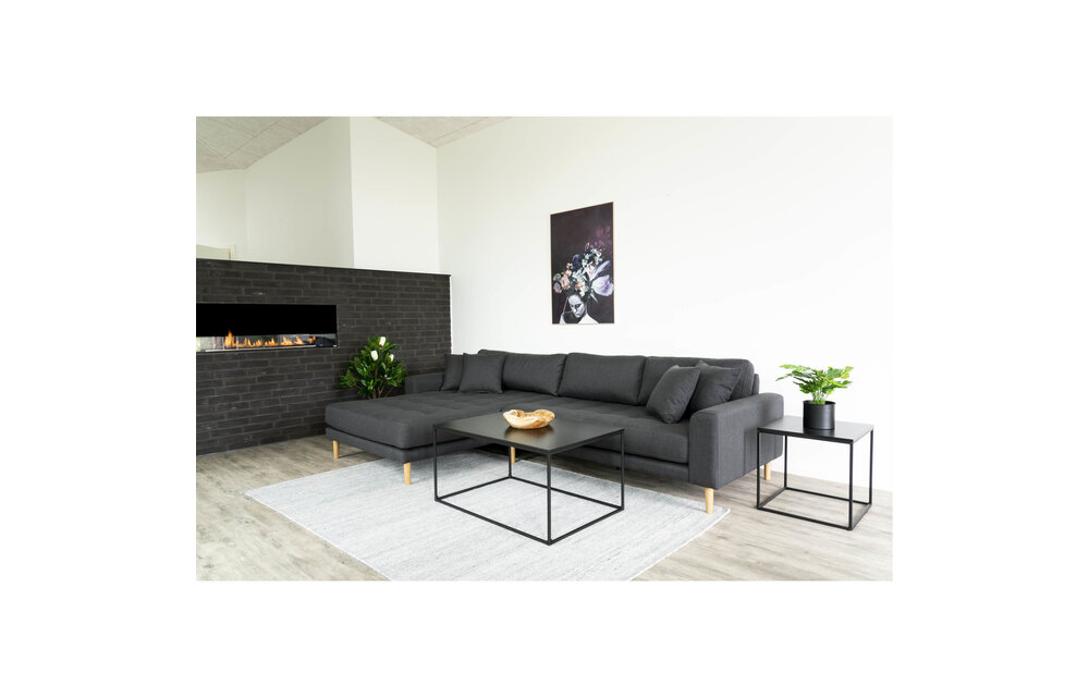 Lido Lounge Bank - Bank links gericht in donkergrijs fluweel HN1002