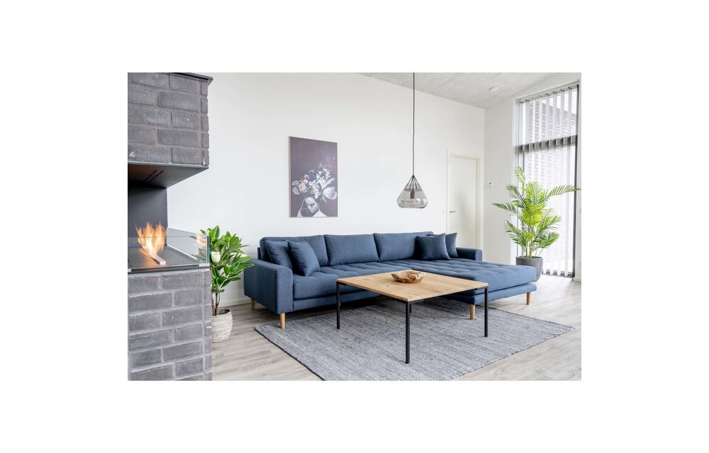 Lido Lounge Bank - Bank rechts gericht in blauw fluweel HN1003