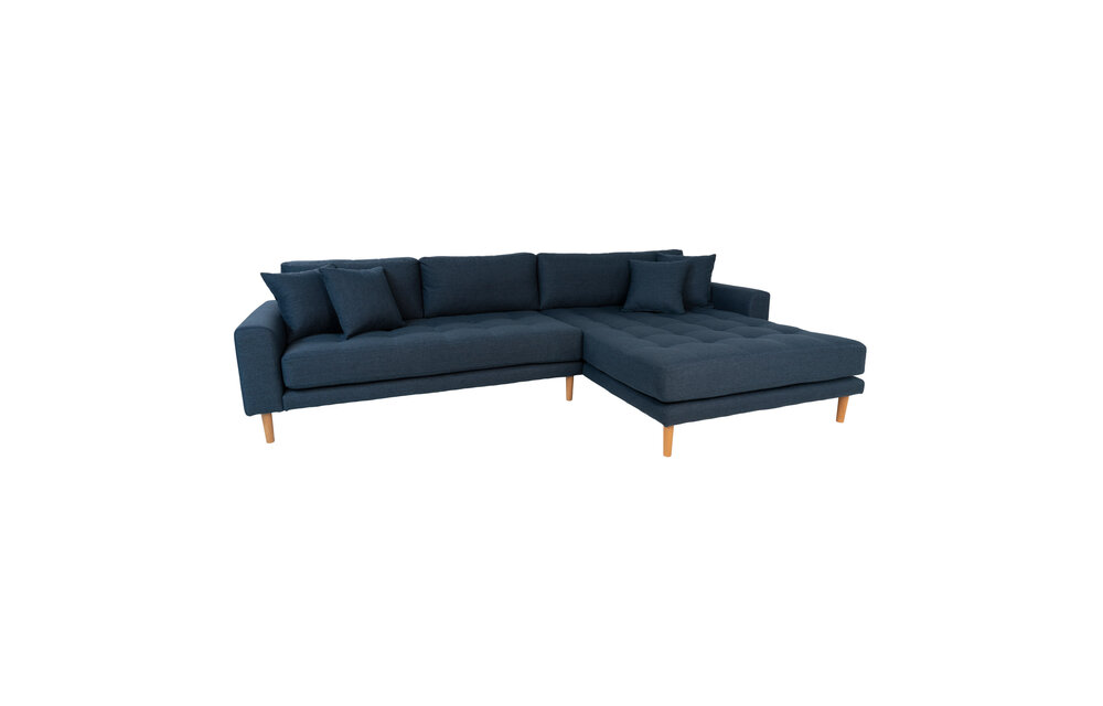 Lido Lounge Bank - Bank rechts gericht in blauw fluweel HN1003