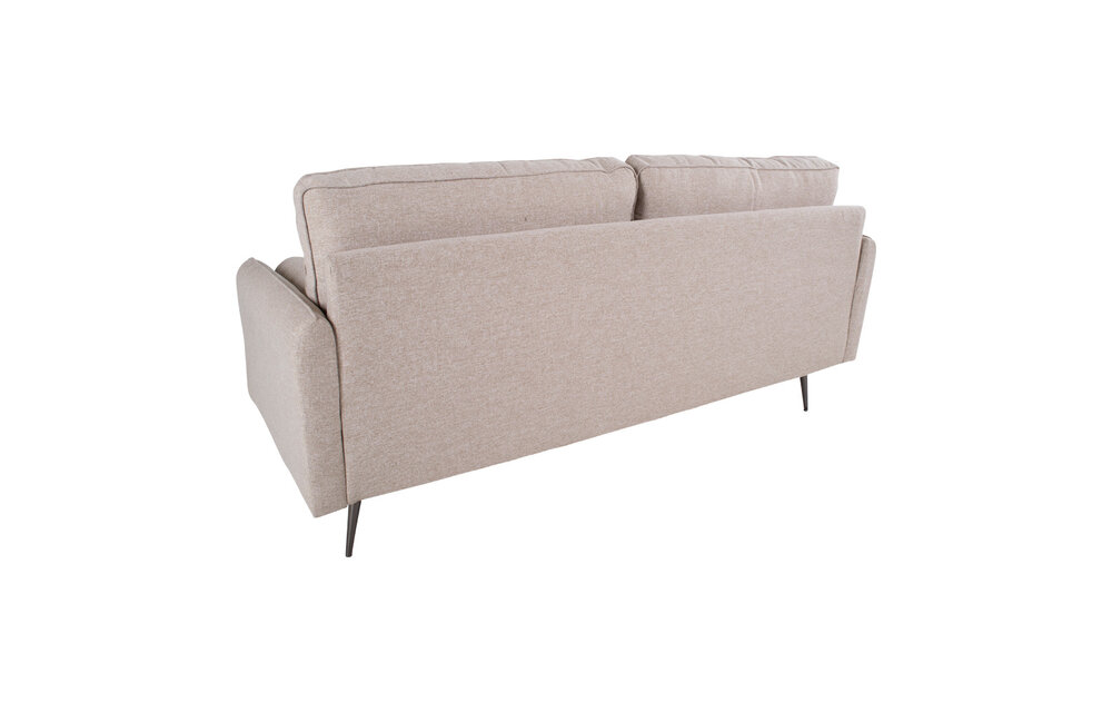 Imola 2,5 Zitsbank - 2,5 Zitsbank in beige met zwarte metalen poten