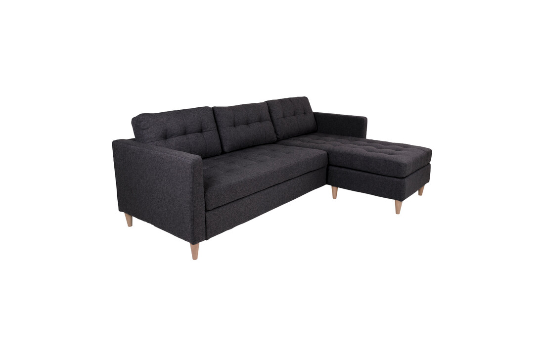 Marino Lounge Bank - Bank in donkergrijs 151/83x219xH80 cm