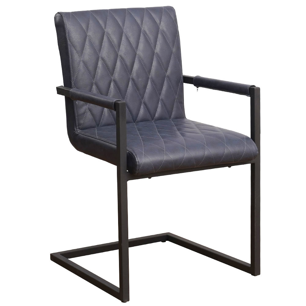 Industriële eetkamerstoel %27%27Rombo%27%27 - blauw - zithoogte 50cm