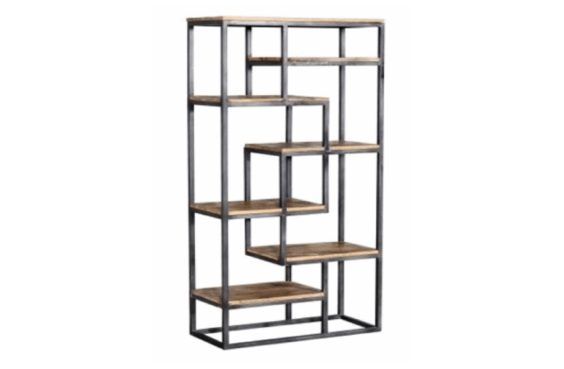 Industriële lichte ''Alkmaar'' boekenkast - B90xD40xH180 cm