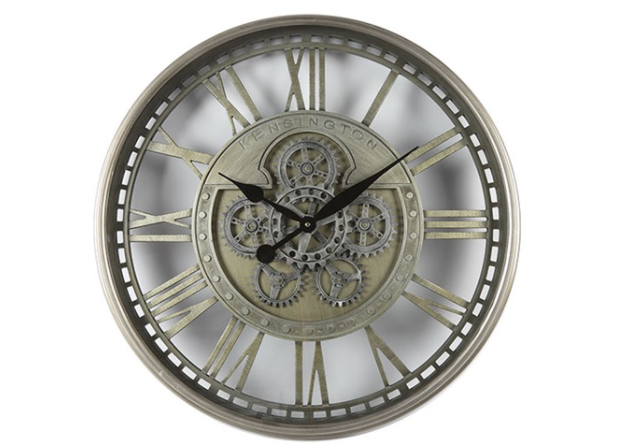 Industriële messing wandklok %27%27Kensington%27%27 - groot - Ø70CM