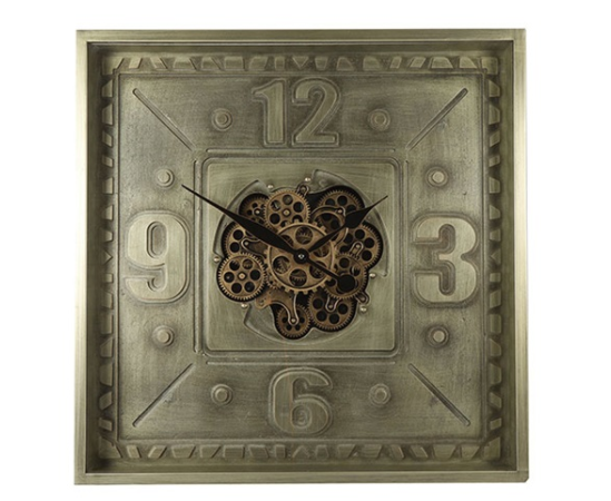 Industriële bronzen klok %27%27Huntington%27%27 - groot - L10,5B70H70CM Industriële bronzen klok %27%27Huntington%27%27 - groot - L10,5B70H70CM