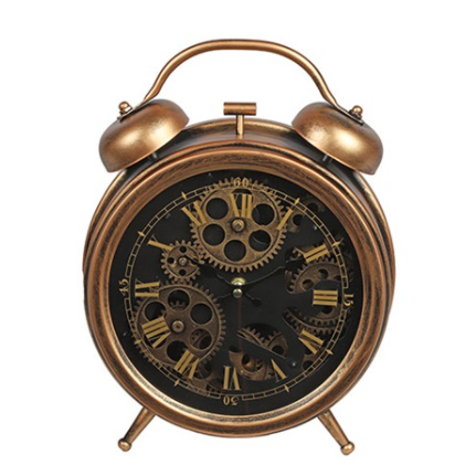 Industriële koperen tafelklok %27%27Brooks%27%27 - klein - L8B26H33,5CM Industriële koperen tafelklok %27%27Brooks%27%27 - klein - L8B26H33,5CM