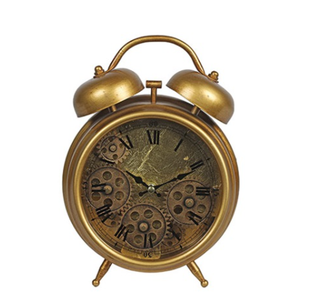 Industriële gouden tafelklok %27%27Brooks%27%27 - XS - L7,5B19,2H26CM