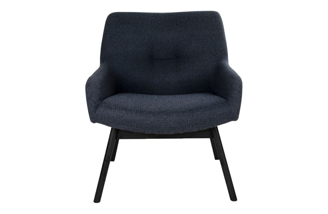 Grijze fauteuil ''London'' met zwarte poten - zithoogte 40cm