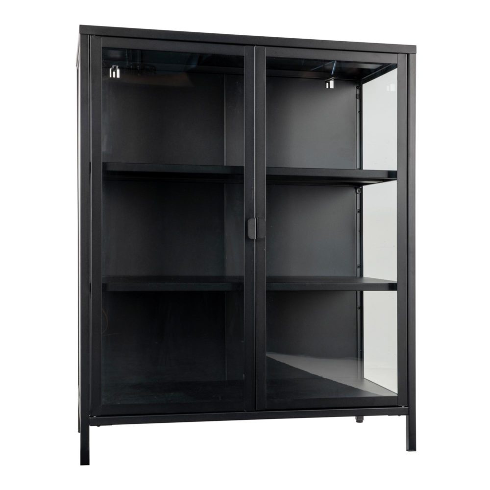 Moderne zwarte %27%27Brisbane%27%27 Display Cabinet - L40xB80xH101,5 cm