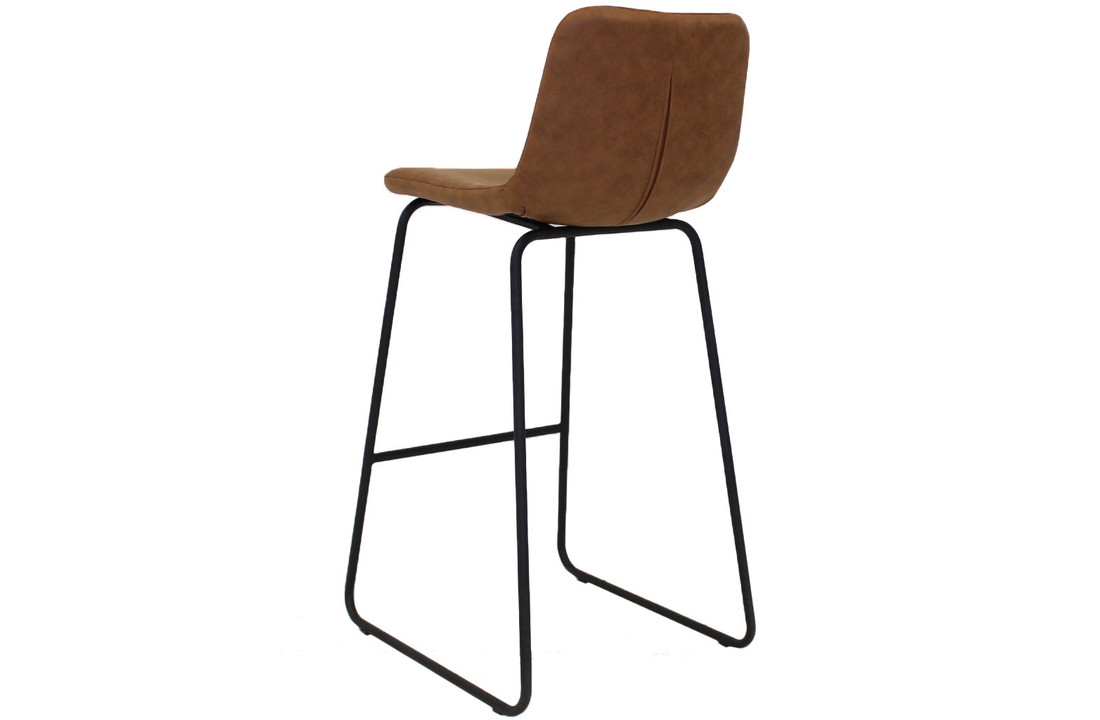 Industriële cognac ''Byron'' barkruk - B48xD54xH102 cm