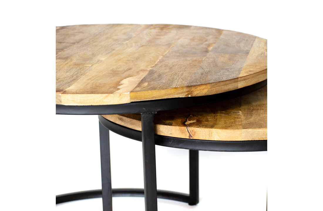 Industriële bruine ''Cambridge'' salontafel - 3 stuks