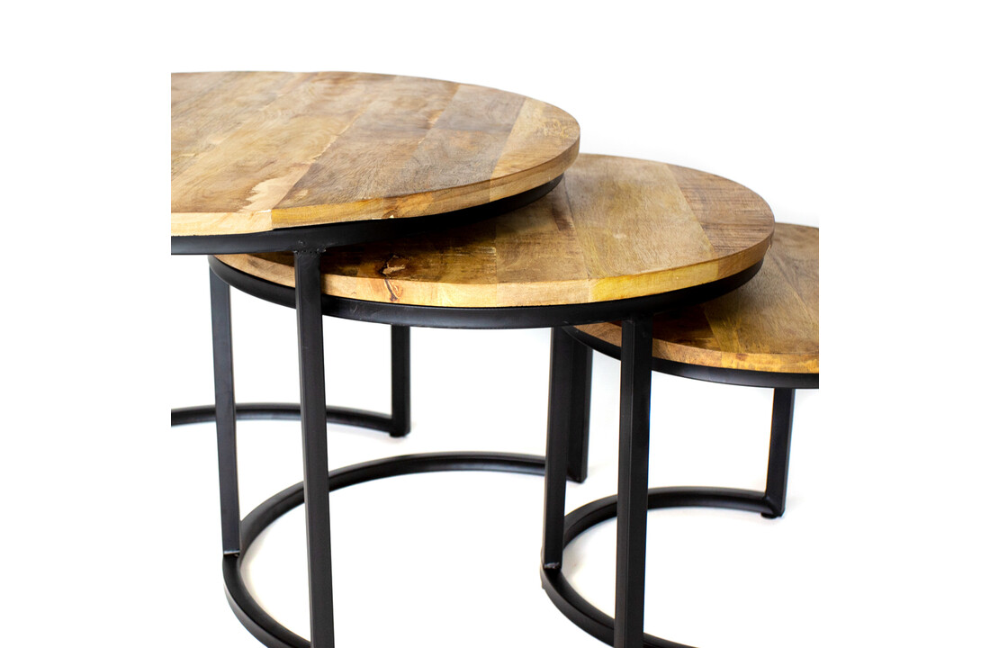 Industriële bruine ''Cambridge'' salontafel - 3 stuks