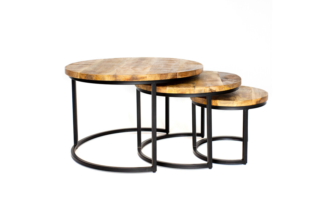 Industriële bruine ''Capella'' (set) - D77/56/43xH77/47/41 cm