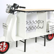 Industriële witte %27%27Calcutta%27%27 bijzettafel scooter - s2