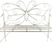 Industriële witte %27%27Daisy%27%27 bank - L115xB51xH97 cm