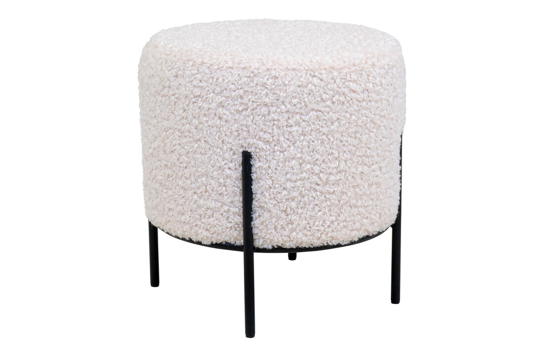 Poef in kunstmatige lamsin "Alford" - L35.5xB35.5xH37 CM