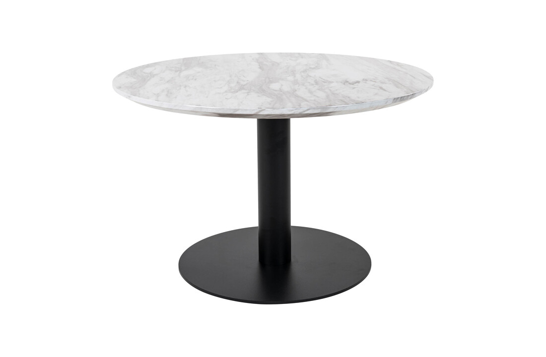 Moderne zwart/witte ''Bolzano'' ronde koffietafel - L70xB70xH45 cm