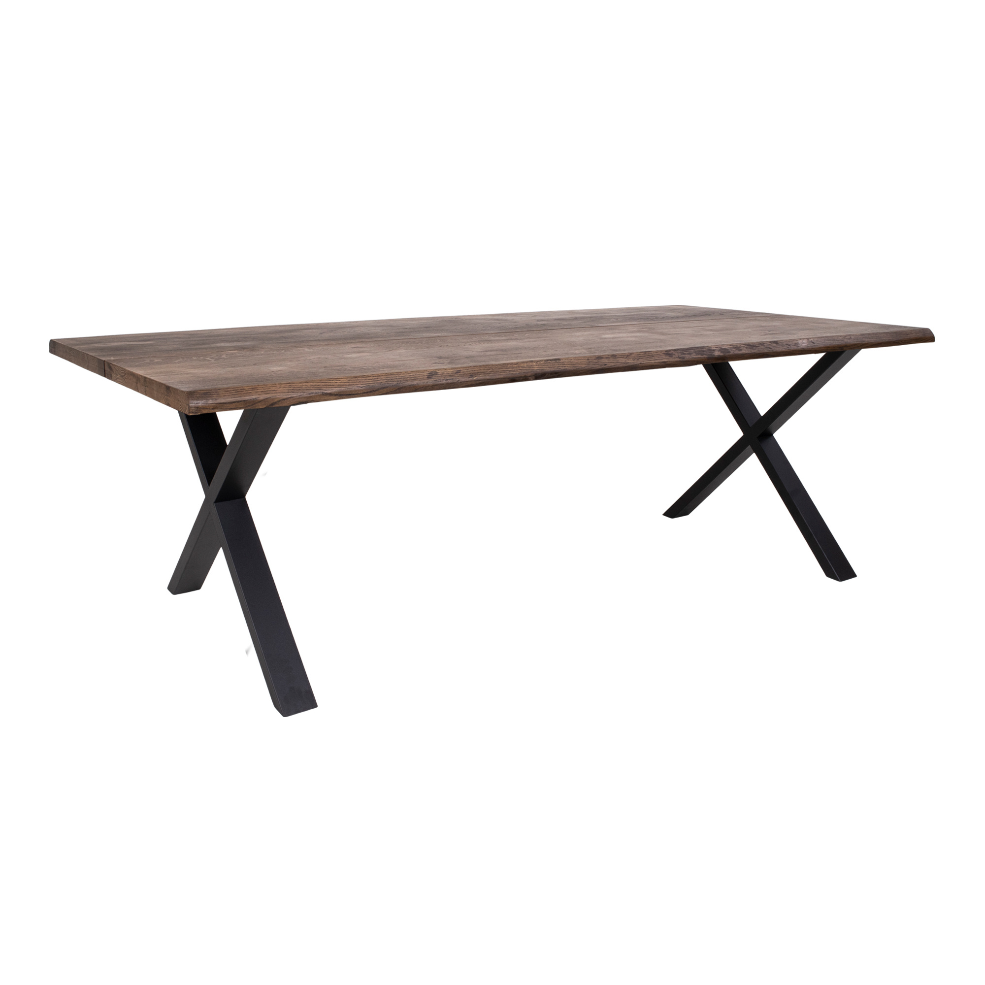 Moderne donker bruine %27%27Toulon%27%27 x-poot eetkamertafel - L240xB95xH76 cm