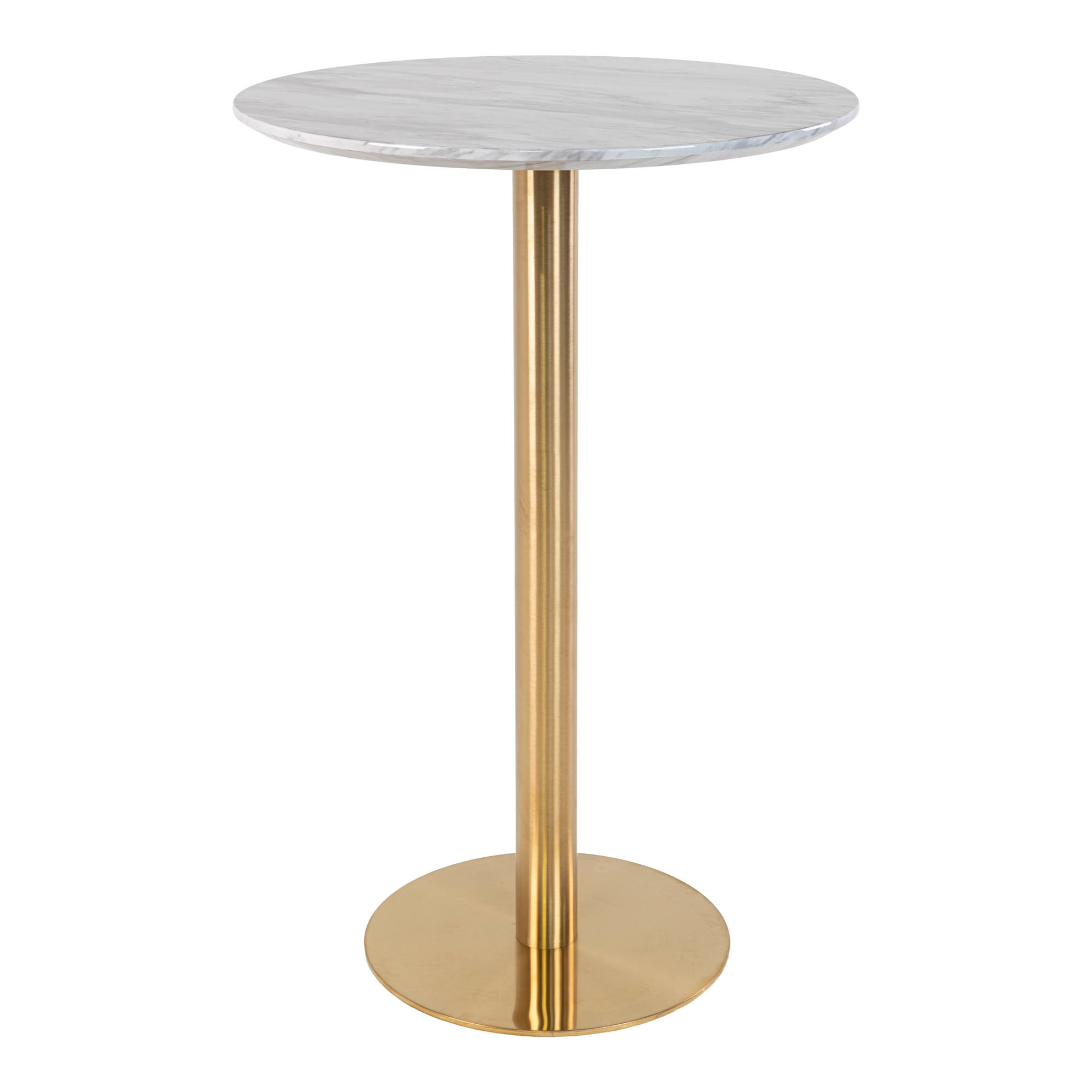 Moderne wit/gouden %27%27Bolzano%27%27 bartafel - L70xB70xH105 cm