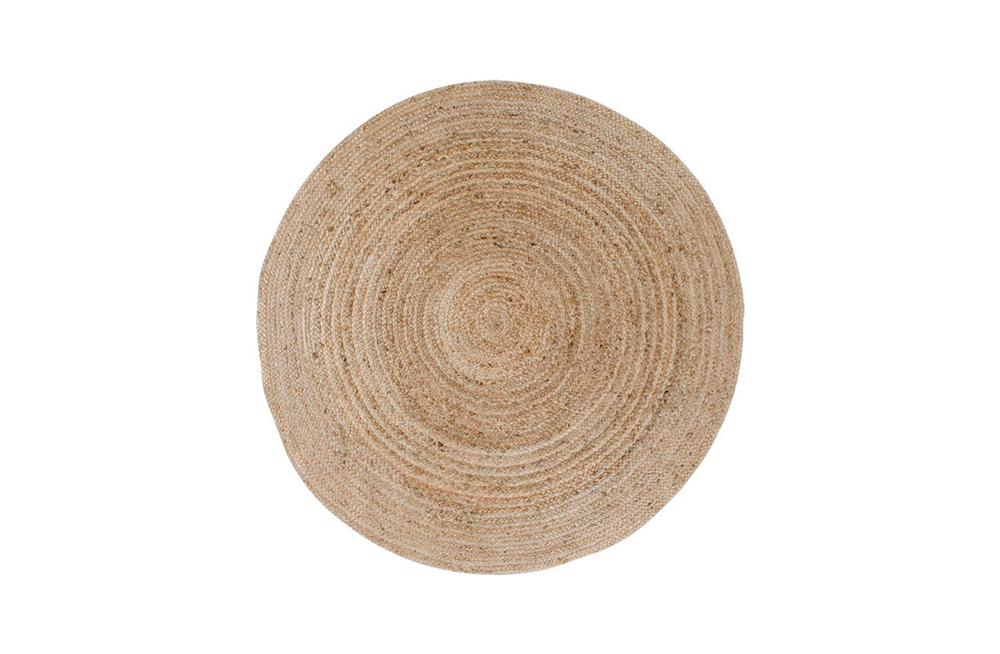 Moderne natuurlijke jute ''Bombay'' ronde vloerkleed - L120xB120xH1 cm