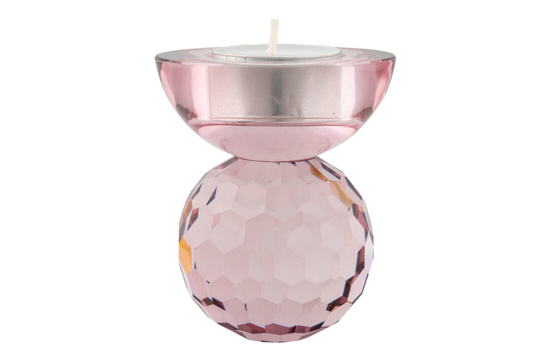 Moderne roze ''Burano'' kaarshouder - L7xB7xH8,5 cm