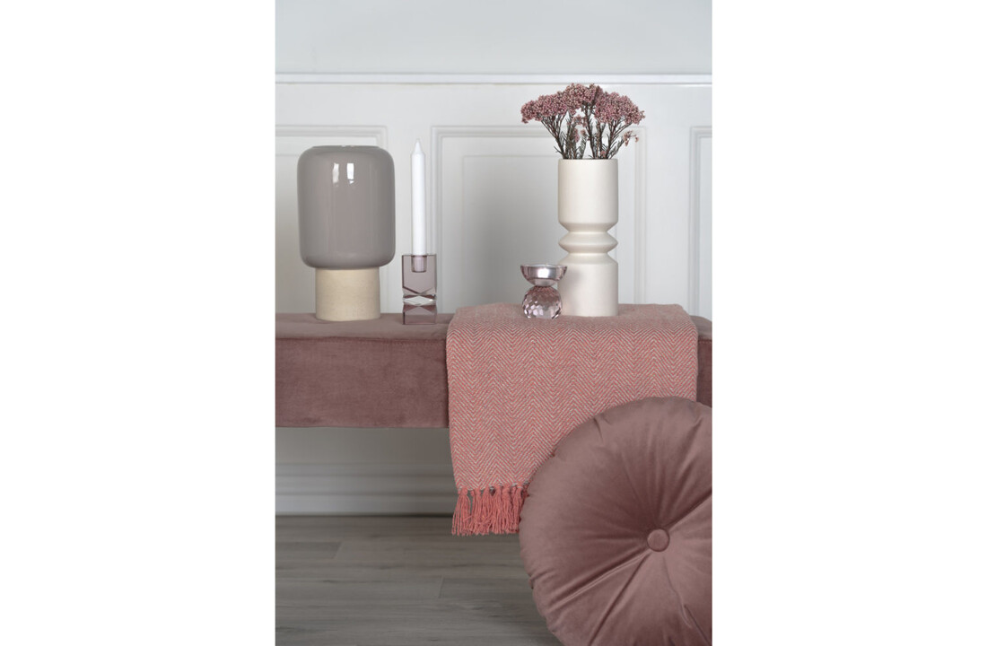 Moderne roze ''Burano'' kaarshouder - L7xB7xH8,5 cm