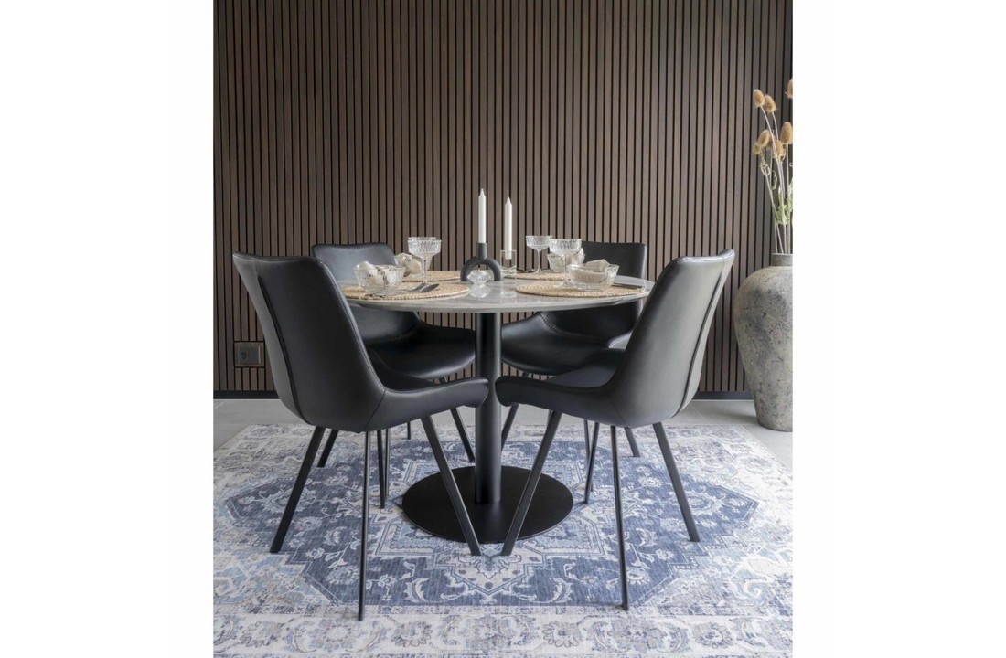 Moderne zwart/witte ''Bolzano'' ronde eetkamertafel - L110xB110xH75 cm