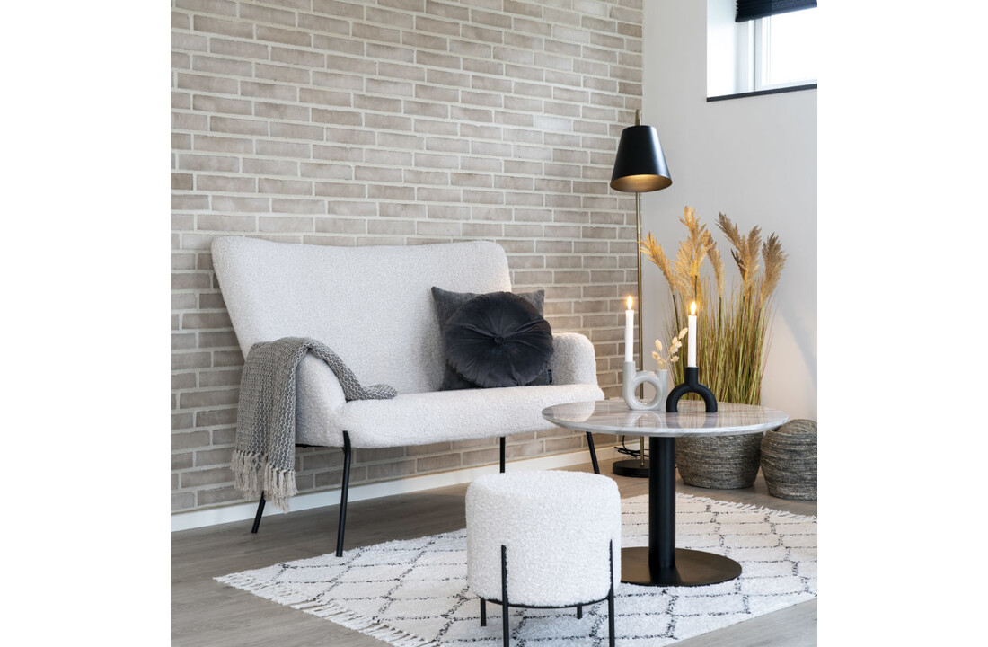 Moderne zwart/witte ''Bolzano'' ronde koffietafel - L70xB70xH45 cm