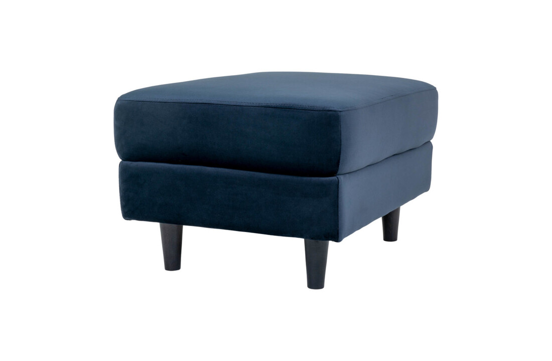 Moderne blauwe ''Bologna'' pouf - L52xB68xH42 cm