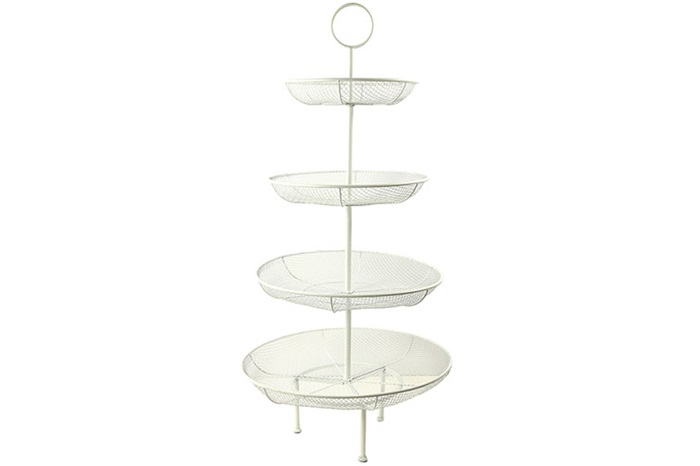 Industriële witte %27%27Tansy%27%27 etagere rond - L76xB76xH150 cm