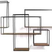 Moderne bruine %27%27Zarek%27%27 wandkast mix kleuren - L154,5xB26xH111 cm Moderne bruine %27%27Zarek%27%27 wandkast mix kleuren - L154,5xB26xH111 cm