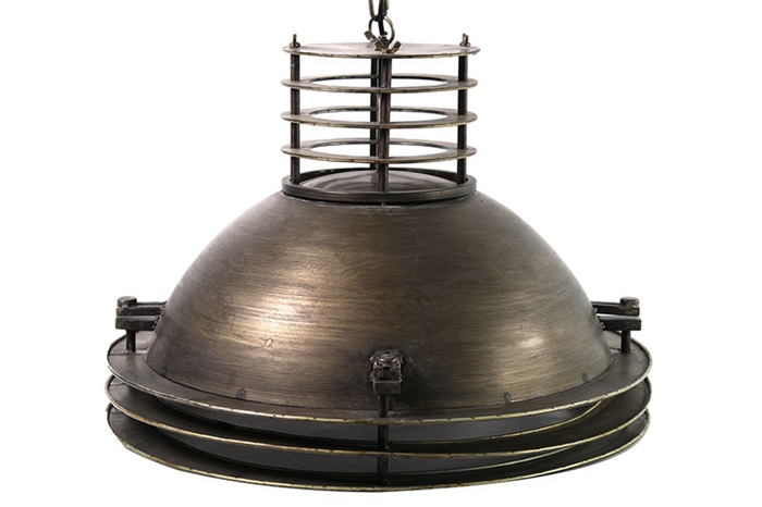 Industriële grijze %27%27 Nestor%27%27 pendant lamp rond E27 L - L59xB59xH150 cm