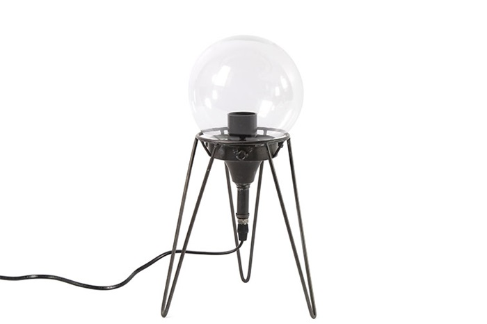 Industriële zwarte %27%27Otor%27%27 tafel lamp E27 rond S - L20,5xB20xH37 cm