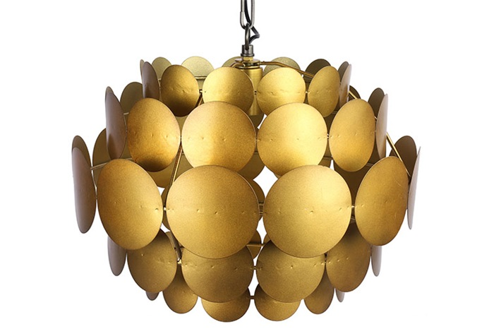 Moderne brass  %27%27Pansy%27%27 pendant lamp E27 - L47xB47xH37 cm