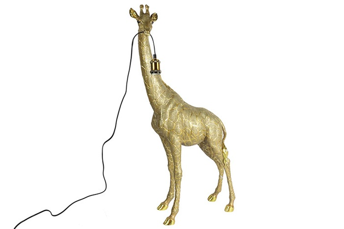 Moderne gouden %27%27Orwell%27%27 giraffe lamp E27 - L59xB23,5xH103 cm