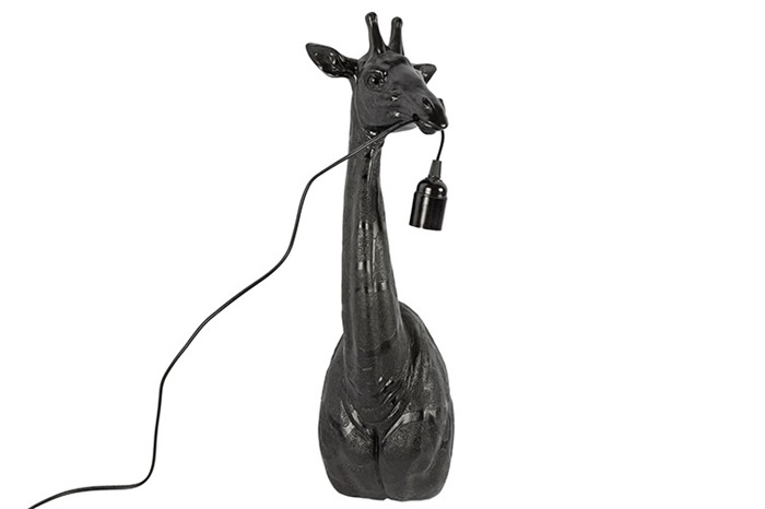 Moderne zwarte %27%27Orwell%27%27 giraffe wandlamp E27 - L20,5xB19xH61 cm